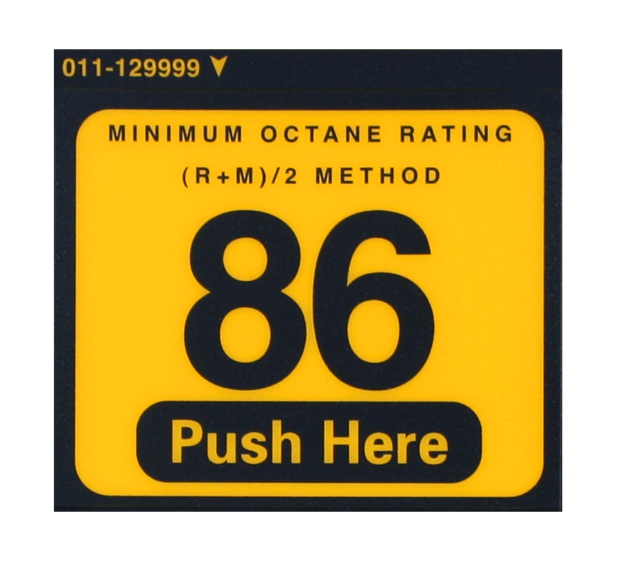 Octane Gas Label Overlay