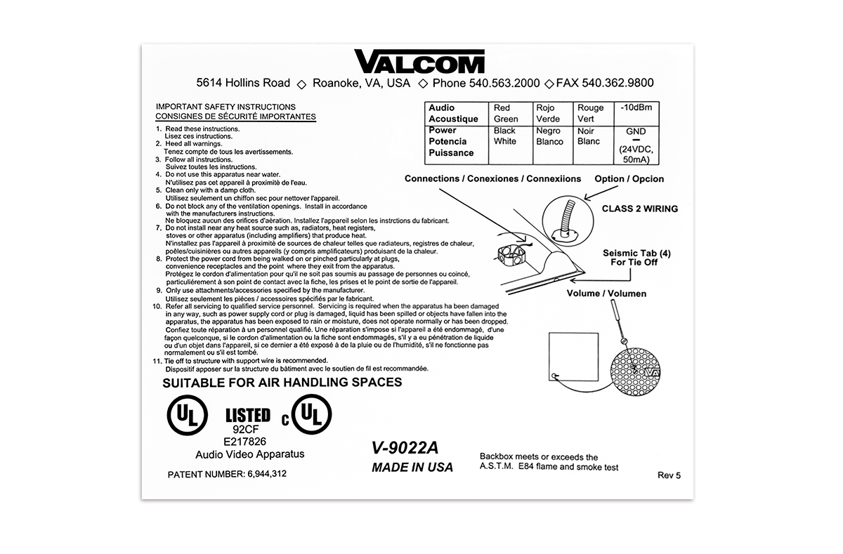Valcom Polyester Label