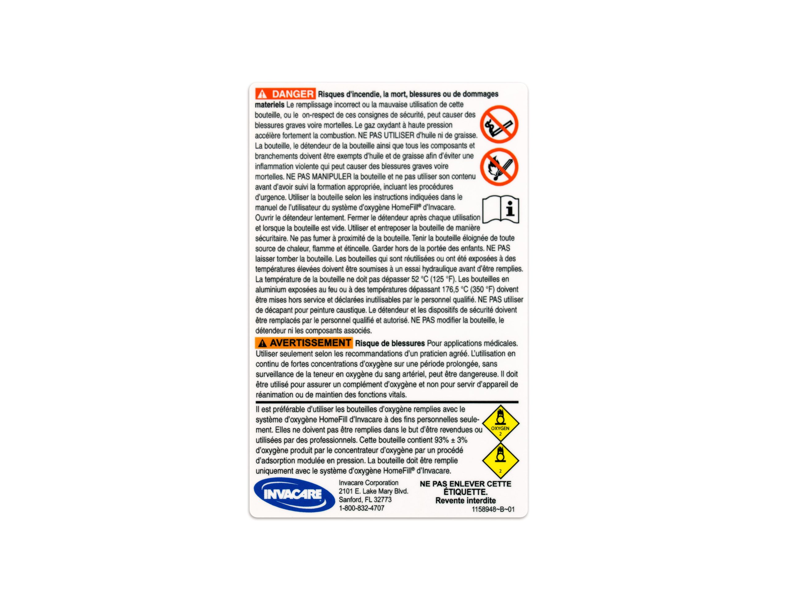 Invacare medical label